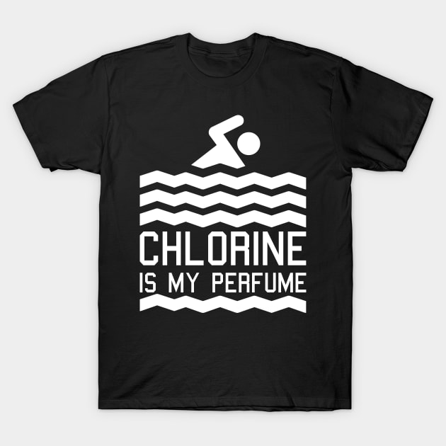 Swimming Gift Design Coach Swim Team Chlorine If My Perfume Print T-Shirt by Linco